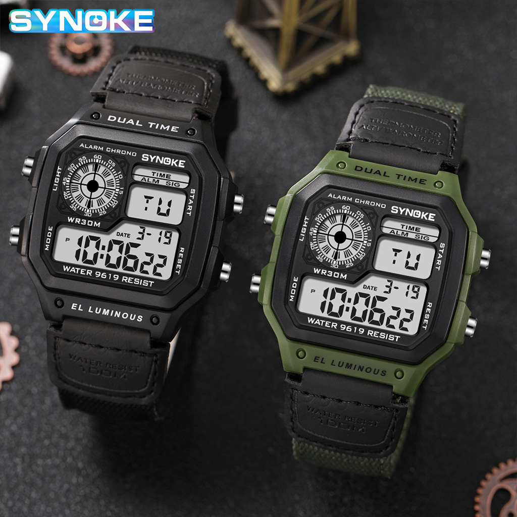 Synoke Outdoor Military Digita – обзор и цена Canvas Strap Watch