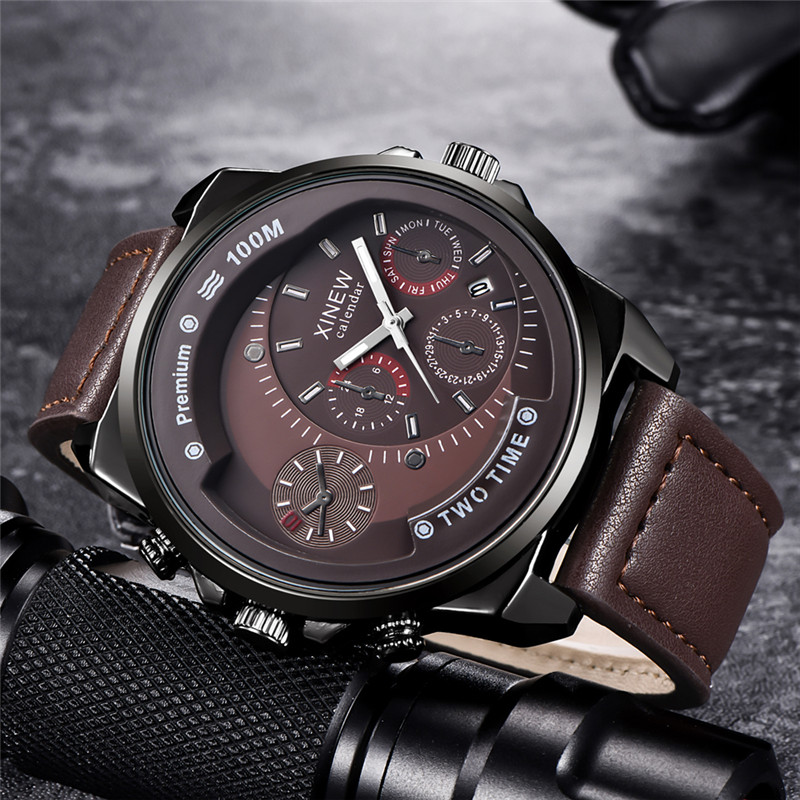 Original XINEW Brand Men Watch – обзор и цена Leather Watch Band Men