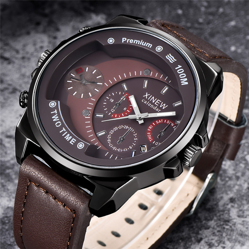 Original XINEW Brand Men Watch – обзор и цена Leather Watch Band Men