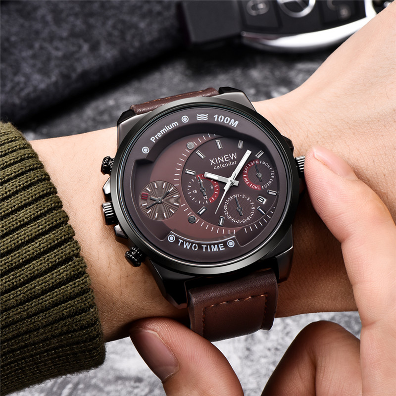 Original XINEW Brand Men Watch – обзор и цена Leather Watch Band Men