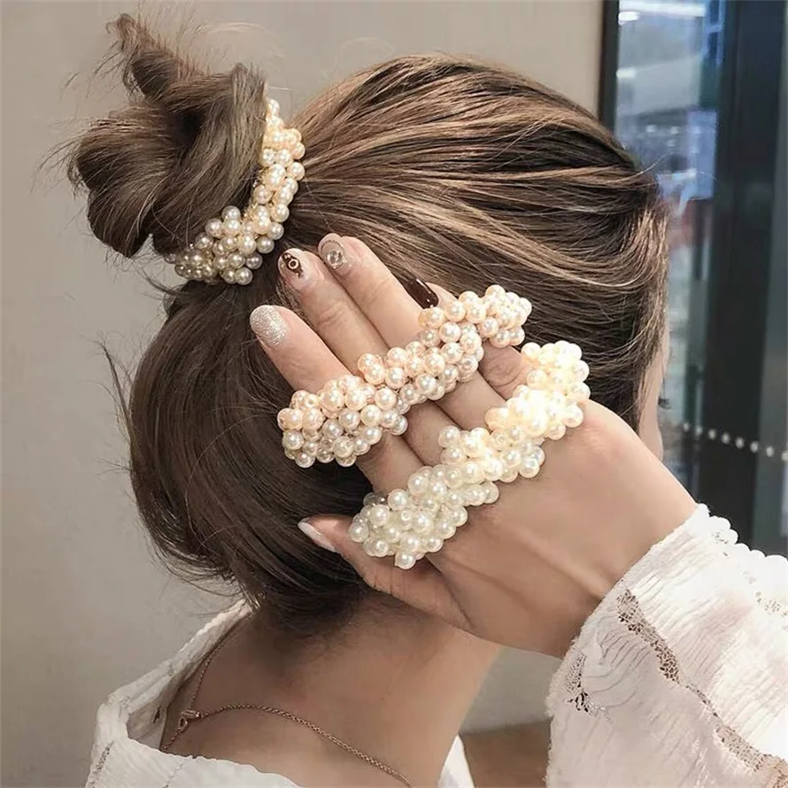 Woman Elegant Pearl Hair Ties  – обзор и цена Silicone Band Women