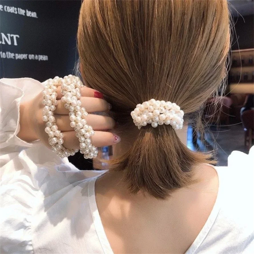 Woman Elegant Pearl Hair Ties  – обзор и цена Silicone Band Women