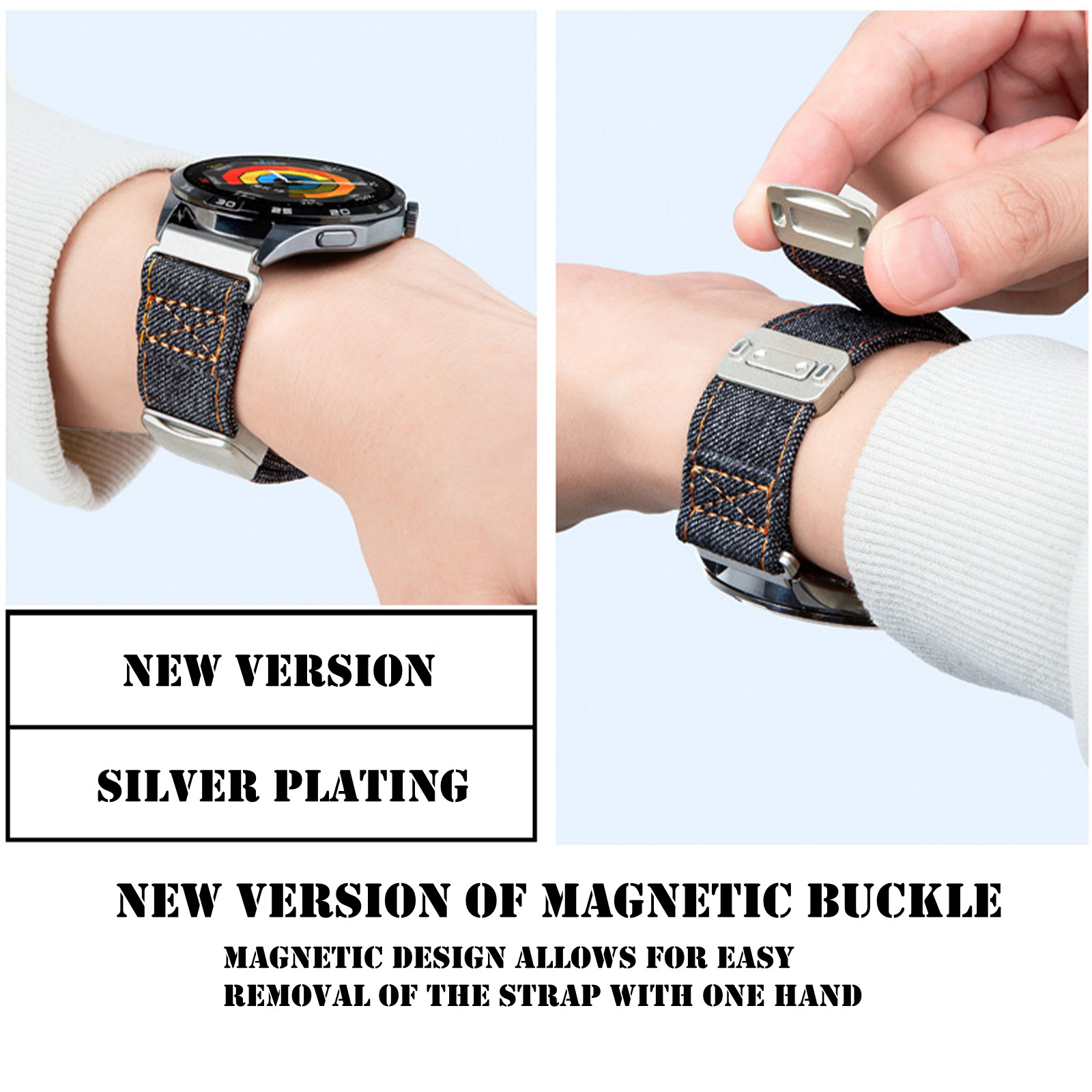 Magnetic Bands for Amazfit Fal – обзор и цена Canvas Strap Watch