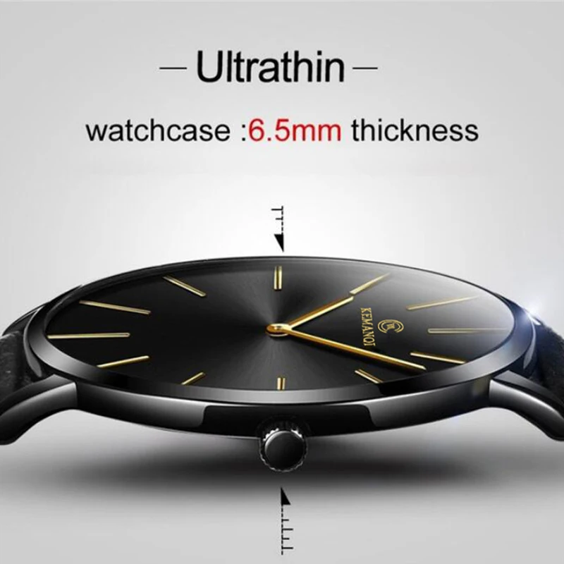Fashion Ultra Thin Men's Quart – обзор и цена Leather Watch Band Men