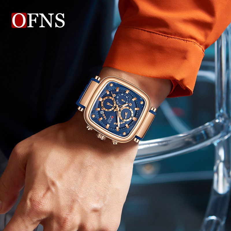 OFNS square waterproof sports  – обзор и цена Rubber Strap Diver