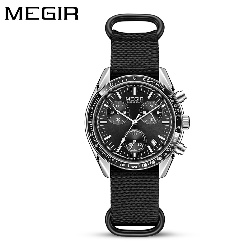 MEGIR 2247 Men's Luxury Quartz – обзор и цена Canvas Strap Watch