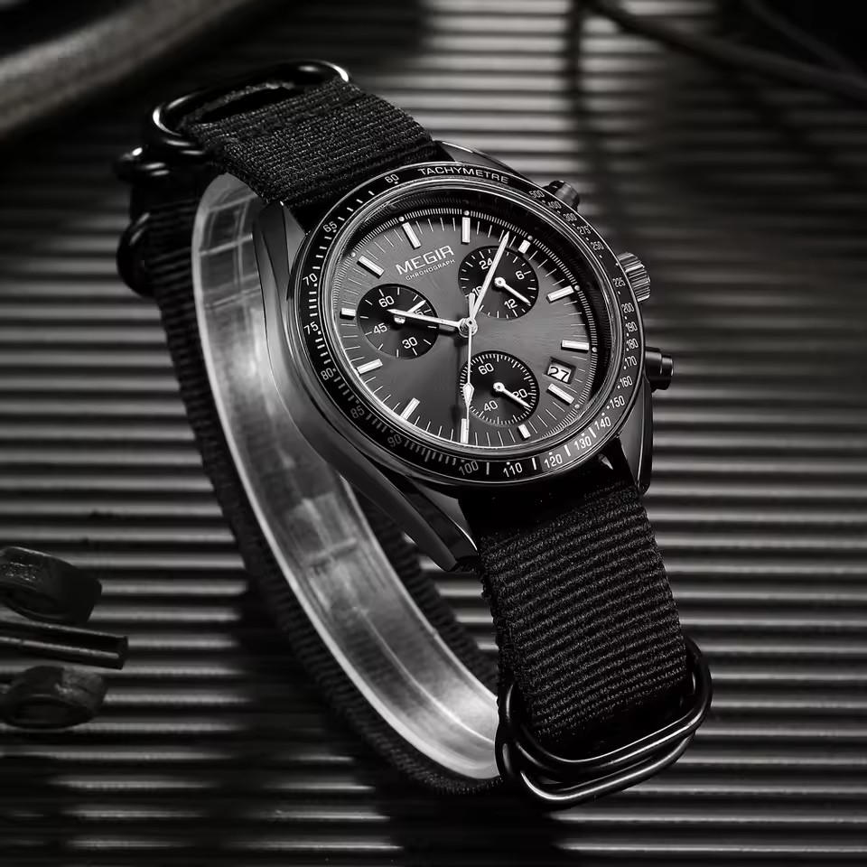 MEGIR 2247 Men's Luxury Quartz – обзор и цена Canvas Strap Watch