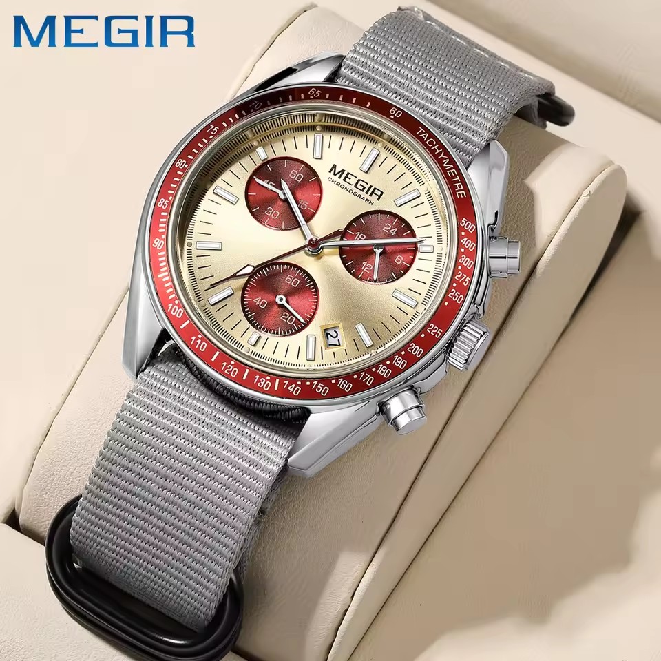 MEGIR 2247 Men's Luxury Quartz – обзор и цена Canvas Strap Watch