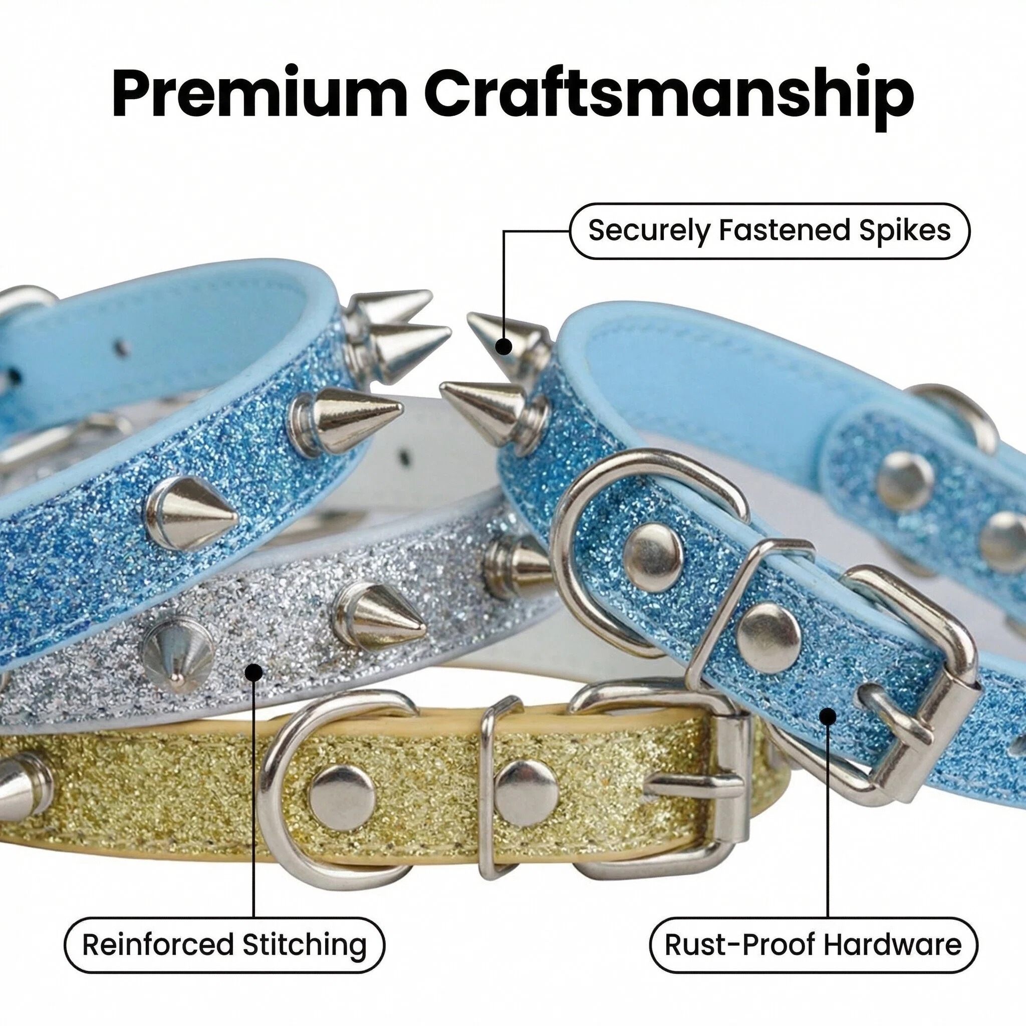 Punk Style Rivet Pet Collar Le – обзор и цена Leather Strap Quick Release
