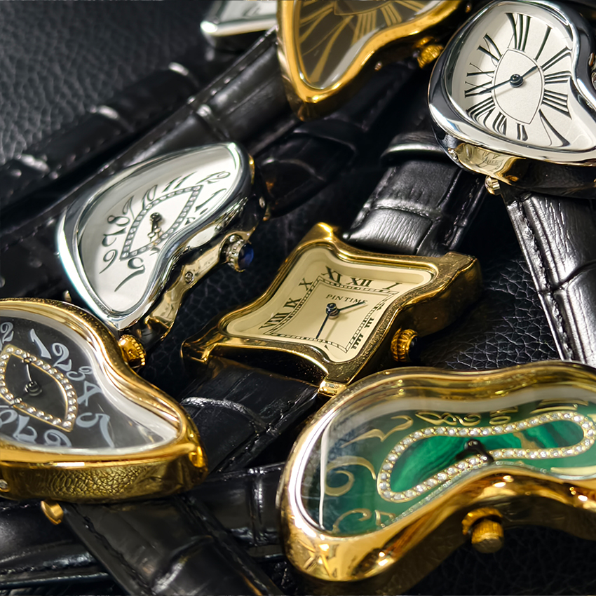 Surrealist Art Melting Clock W – обзор и цена Leather Watch Band Men