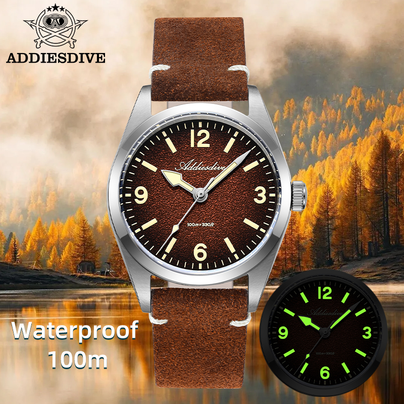 ADDIESDIVE Japan 2035 Super Lu – обзор и цена Suede Strap Watch