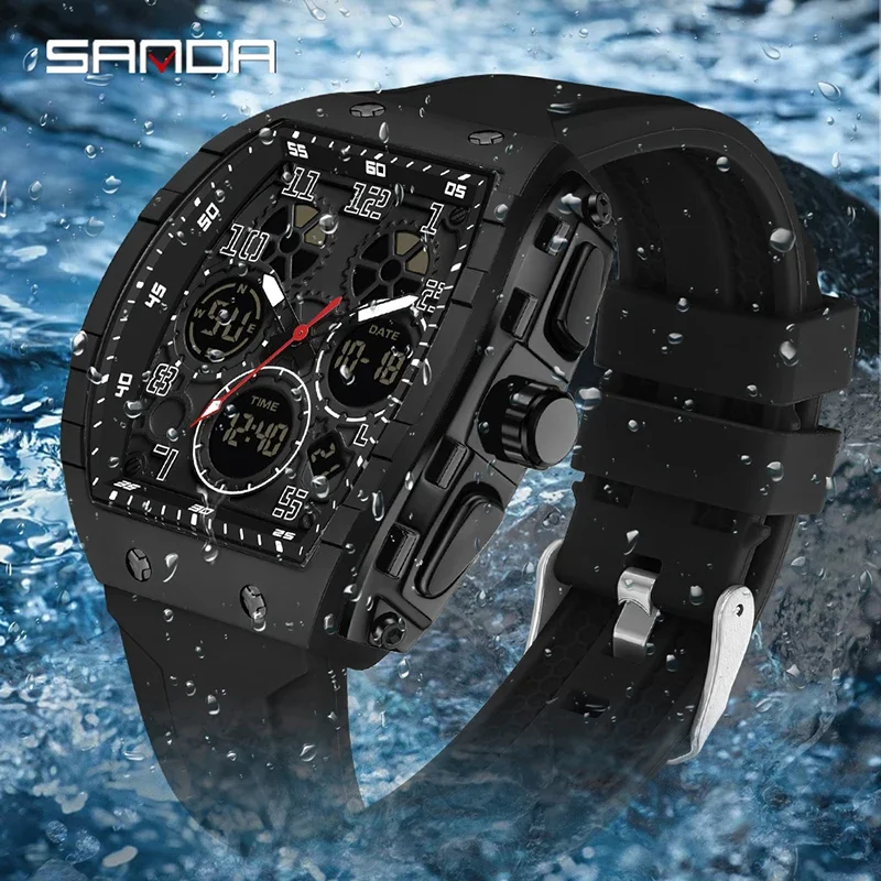 SANDA 6157 New Fashion Men's E – обзор и цена Rubber Strap Diver