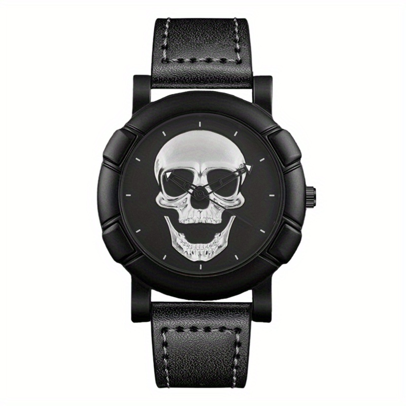 Skull Pattern Multi Display Po – обзор и цена Leather Watch Band Men
