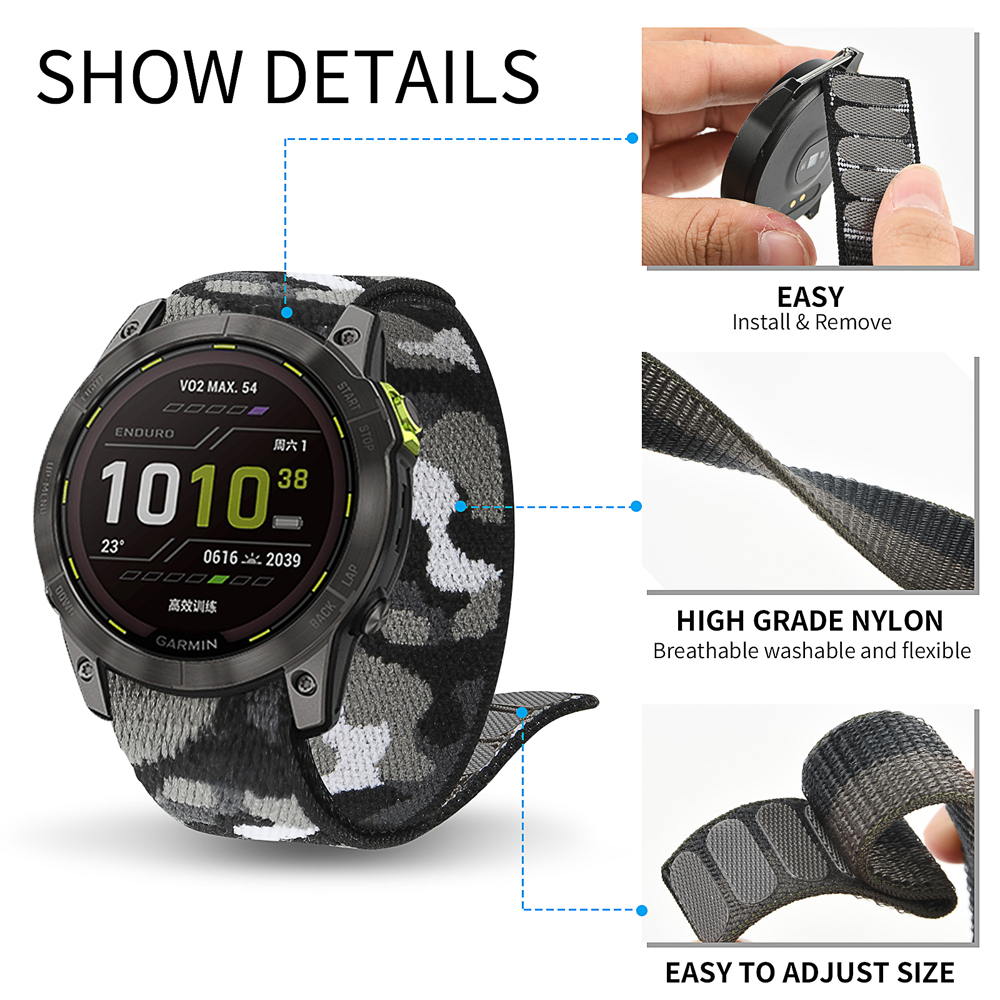 22mm 26mm Nylon QuickFit Strap – обзор и цена Sport Loop Velcro