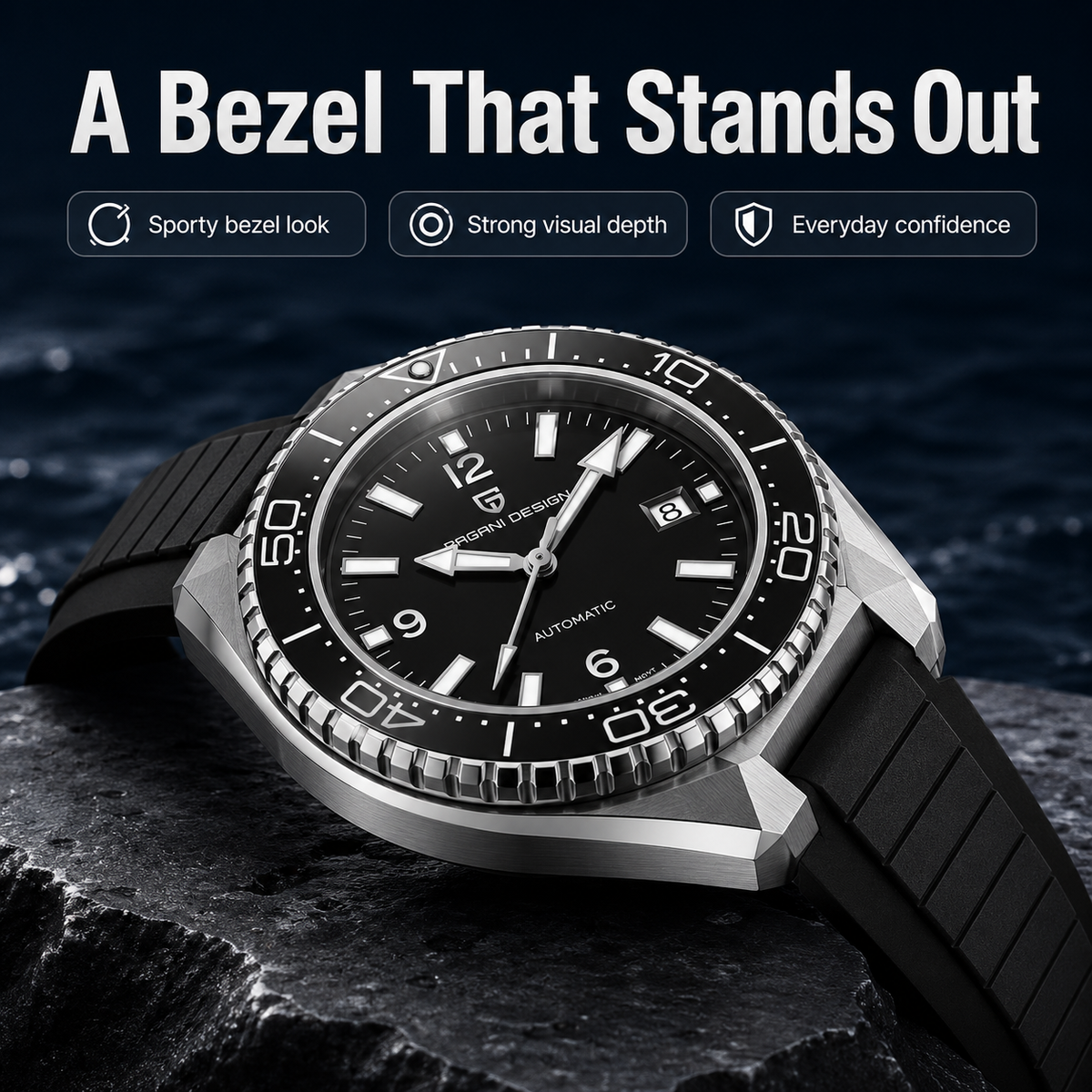 Pagani Design Luxury Men's Aut – обзор и цена Rubber Strap Diver