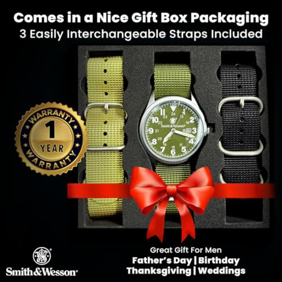 Men's Military Watch, 3 Interc – обзор и цена Canvas Strap Watch