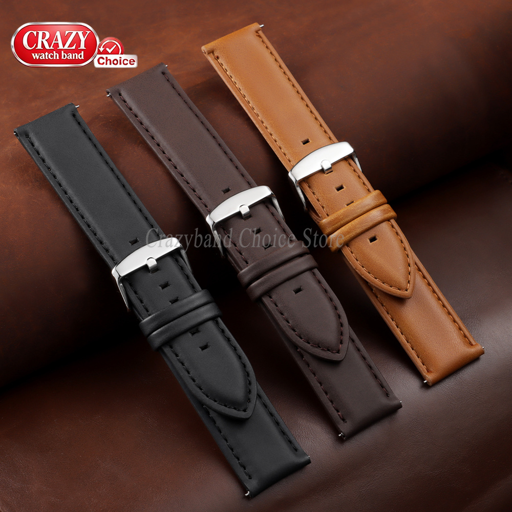 Oil Wax Cowhide Watch Band 18m – обзор и цена Leather Strap Quick Release