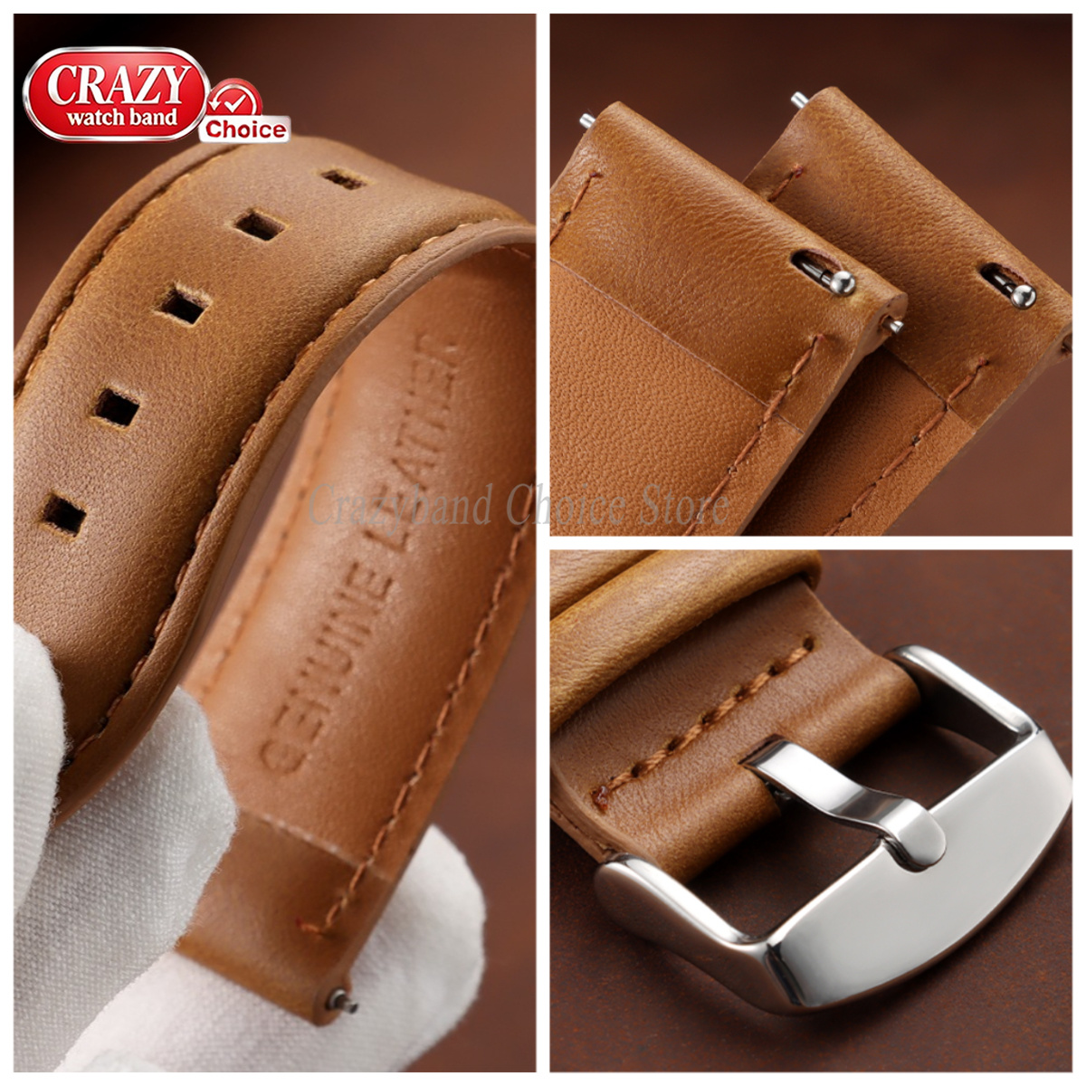 Oil Wax Cowhide Watch Band 18m – обзор и цена Leather Strap Quick Release