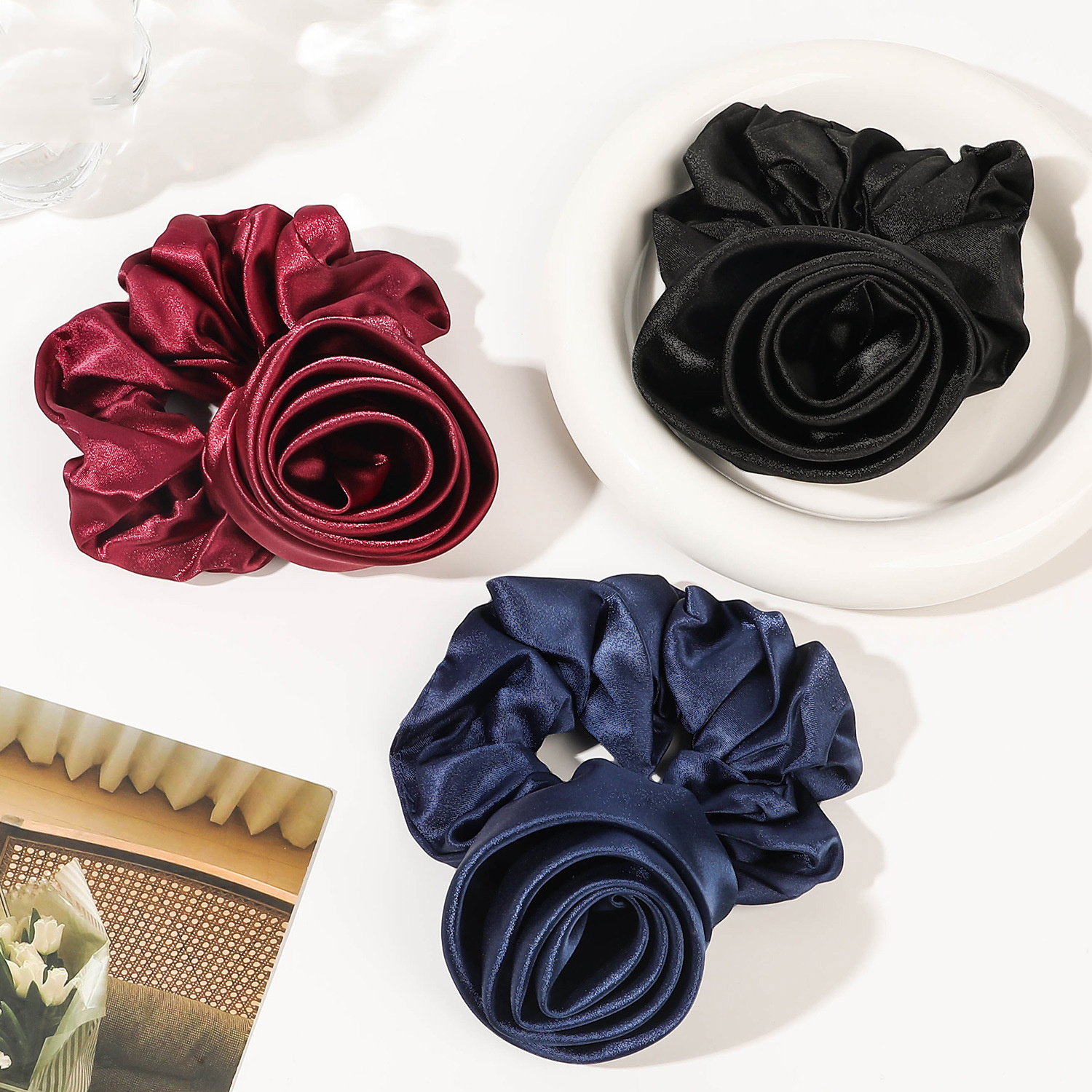Korean Women Rose Elastic Hair – обзор и цена Silicone Band Women