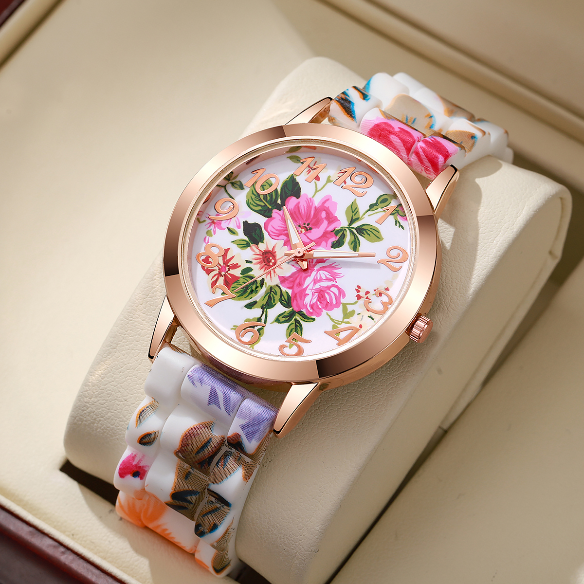 Fashion Flowers Printed Women  – обзор и цена Silicone Band Women