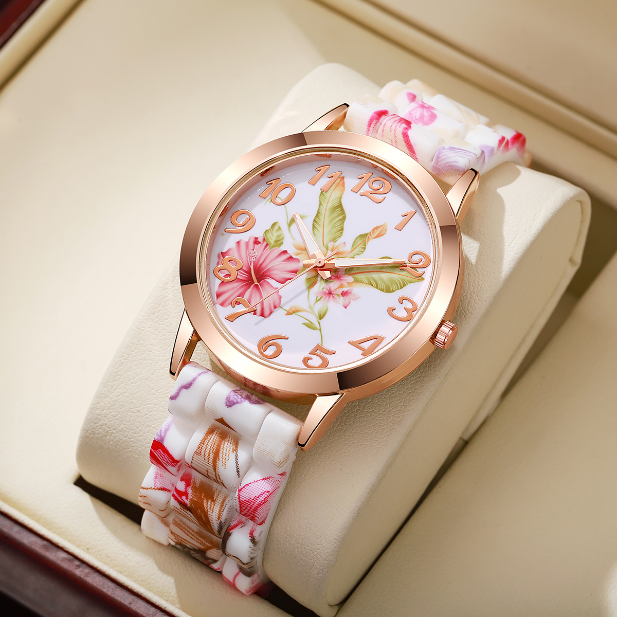 Fashion Flowers Printed Women  – обзор и цена Silicone Band Women