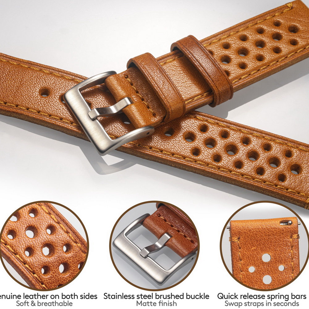 Hemsut Cowhide Watch Band Quic – обзор и цена Leather Strap Quick Release