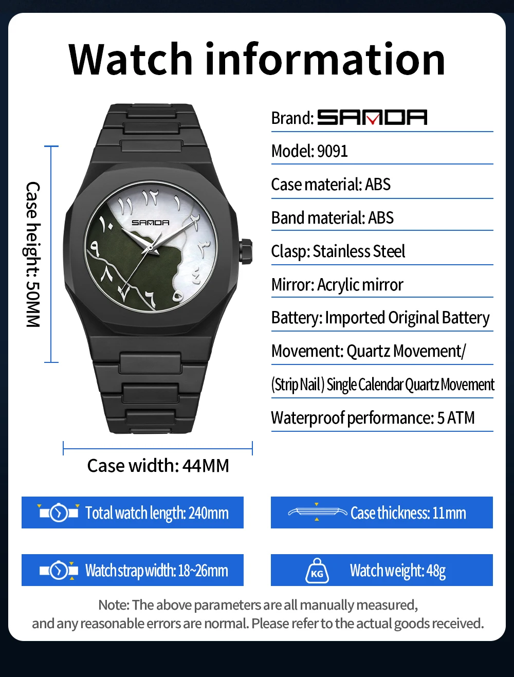 2025 SANDA Fashion Men's and W – обзор и цена Rubber Strap Diver