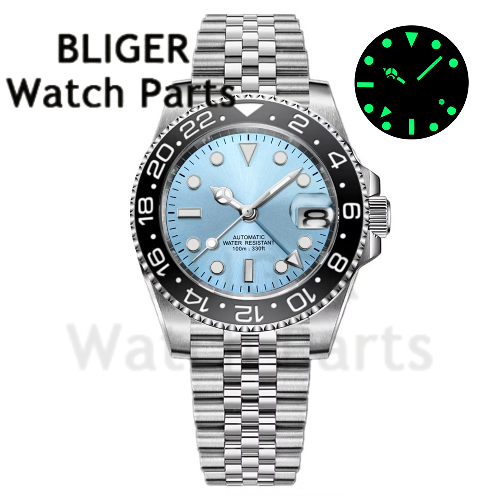 Custom Fashion GMT 40mm Men NH – обзор и цена Stainless Bracelet Diver