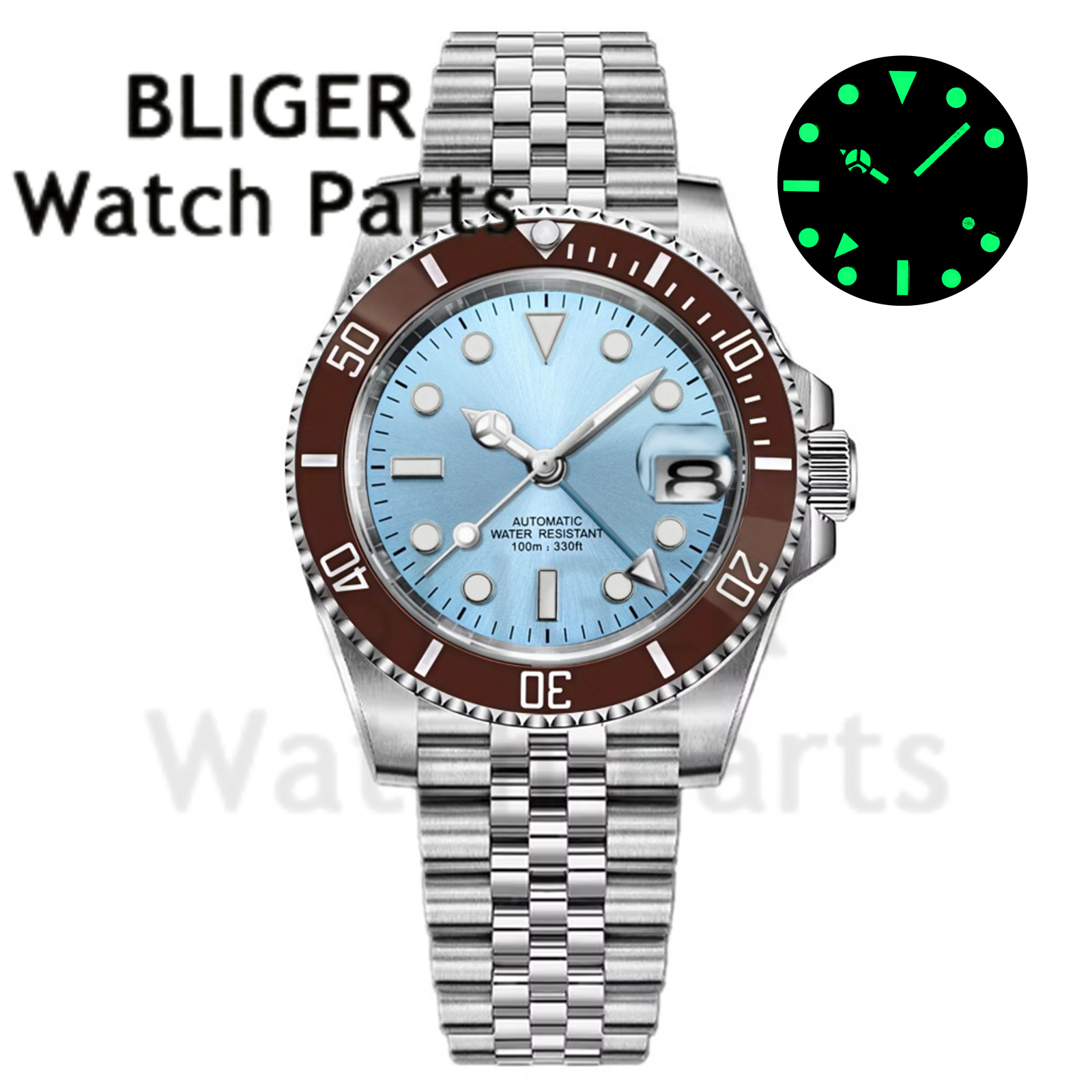 Custom Fashion GMT 40mm Men NH – обзор и цена Stainless Bracelet Diver